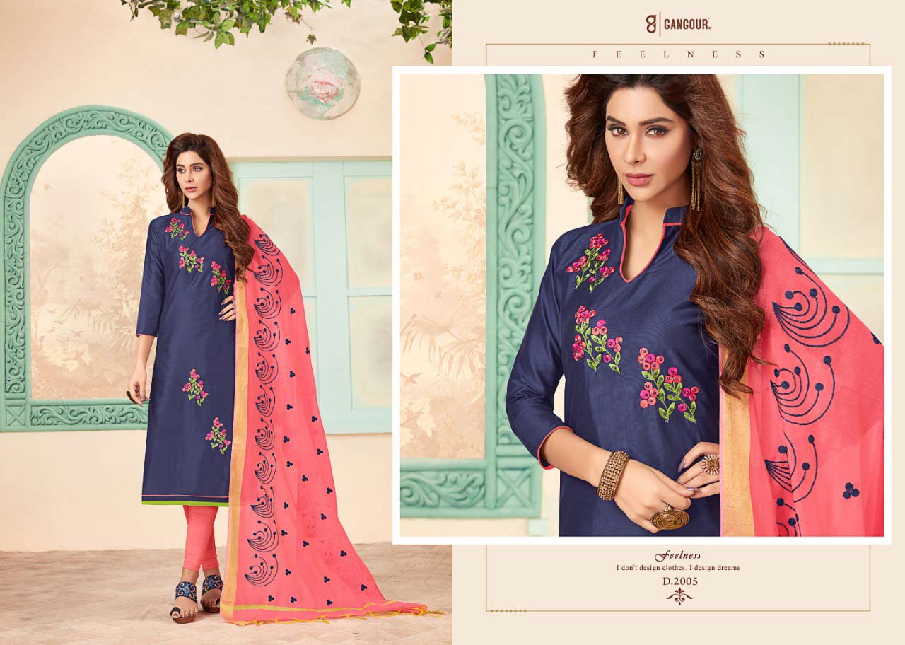 Gangour Blossom Vol 2 Long Slub Casual Wear Suits Gangour Blossom Vol 2 Long Slub Casual Wear Suits